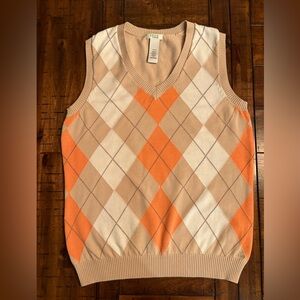 Izod XFG Tan/Orange/Cream Sweater Vest- Women’s XS